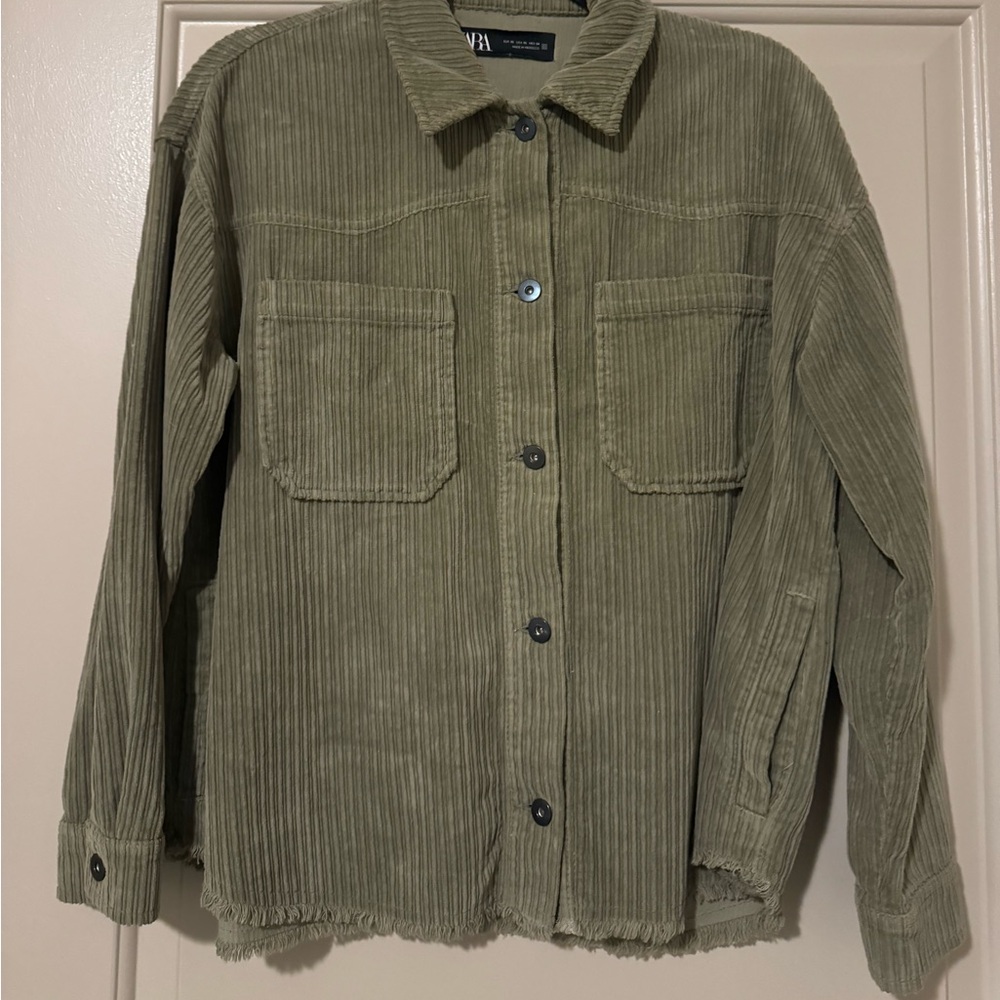 Zara Corduroy Fringe Jacket
